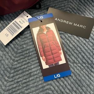 Burgundy, large parka jacket from Costco